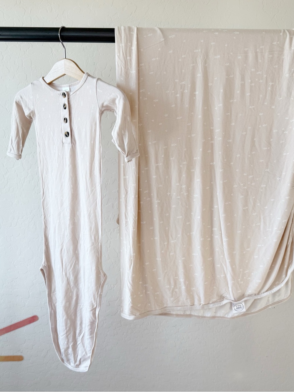 Lou Lou knotted gown with matching blanket